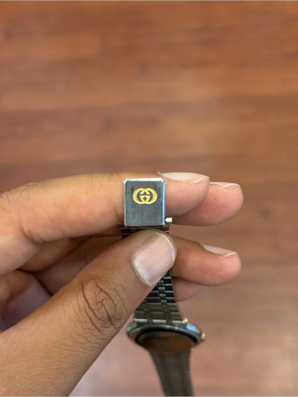 Gucci vintage Two-Tone Silver and Gold Mens  Watch with Gray Dial